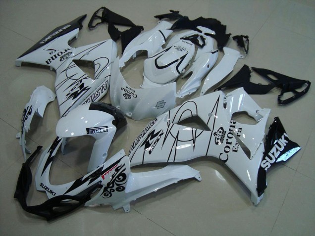 Carenagens Moto Suzuki GSXR 1000 2009-2016 - Branco Preto Corona