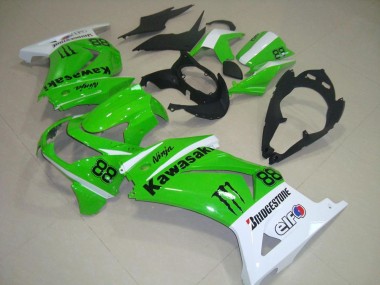 Carenagens Moto Kawasaki ZX250R 2008-2012 - Branco Verde Preto Monstro 88