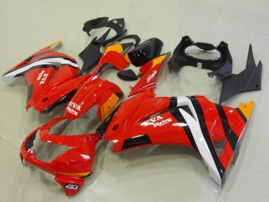 Carenagens Moto Kawasaki ZX250R 2008-2012 - Vermelho Laranja Branco Preto Eva Corrida