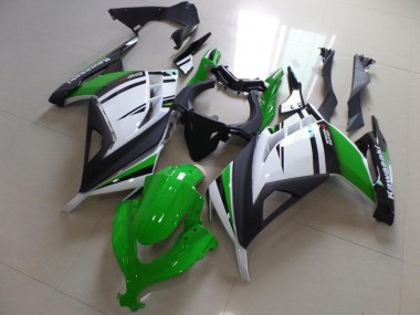 Carenagens Moto Kawasaki ZX300R 2013-2018 - Branco Verde Preto Fosco