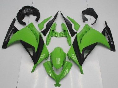 Carenagens Moto Kawasaki ZX300R 2013-2018 - Verde Preto Fosco OEM Estilo