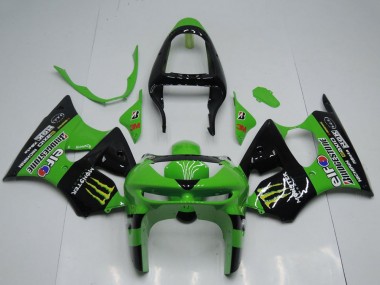 Carenagens Moto Kawasaki ZX6R 1998-1999 - Verde Preto Brilhante Amarelo Elf Bridgestone Monstro