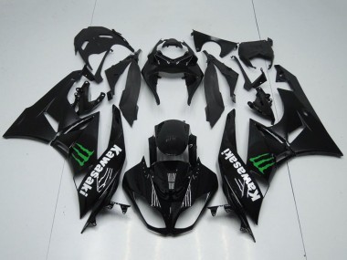 Carenagens Moto Kawasaki ZX6R 2009-2012 - Preto Brilhante Verde Monstro