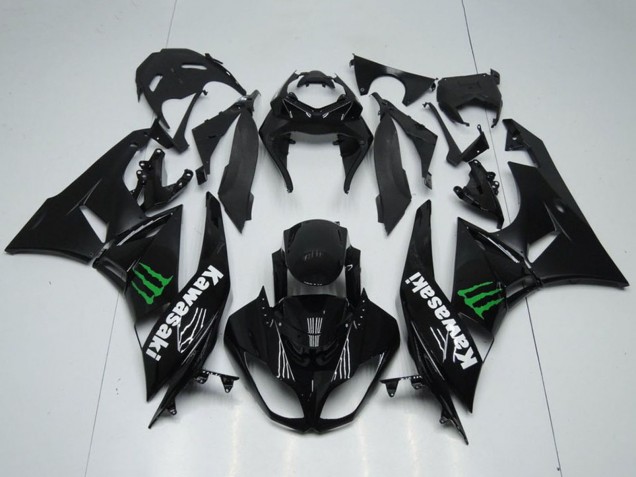 Carenagens Moto Kawasaki ZX6R 2009-2012 - Preto Brilhante Verde Monstro