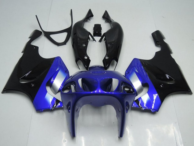 Carenagens Moto Kawasaki ZX7R 1996-2003 - Azul Prata Preto Brilhante