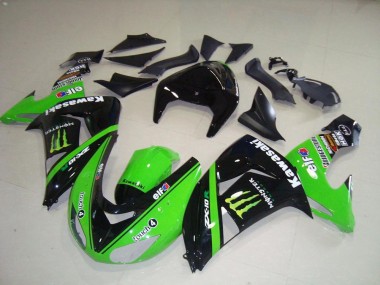 Carenagens Moto Kawasaki ZX10R 2006-2007 - Verde Prata Preto Brilhante Monstro