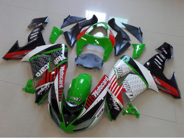 Carenagens Moto Kawasaki ZX10R 2006-2007 - Verde Vermelho Branco Preto Motorad