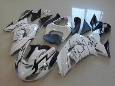 Carenagens Moto Kawasaki ZX10R 2006-2007 - Branco Preto Vermelho Motul Corona Extra