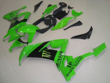 Carenagens Moto Kawasaki ZX10R 2008-2010 - Verde Preto Monstro Dunlop