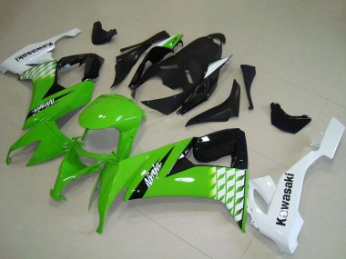 Carenagens Moto Kawasaki ZX10R 2008-2010 - Branco Verde Preto Brilhante
