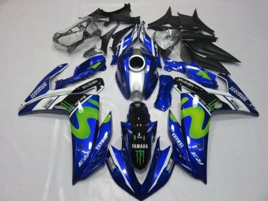 Carenagens Moto Yamaha YZF R3 2015-2018 - Azul Branco Preto Verde MoviStar Monstro