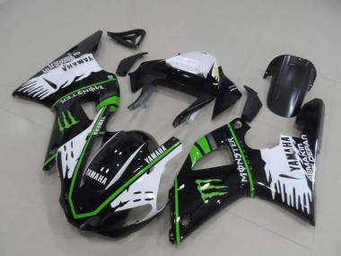 Carenagens Moto Yamaha YZF R1 2000-2001 - Branco Preto Verde Monstro