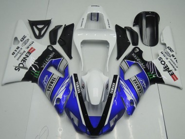 Carenagens Moto Yamaha YZF R1 2000-2001 - Branco Azul Preto ENEOS Monstro