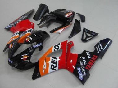 Carenagens Moto Yamaha YZF R1 2000-2001 - Laranja Branco Vermelho Preto Repsol