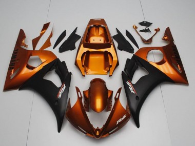 Carenagens Moto Yamaha YZF R6 2003-2004 - Laranja Preto Fosco