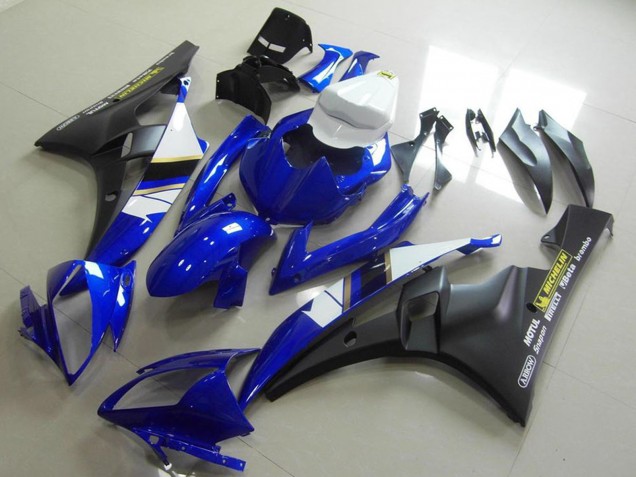 Carenagens Moto Yamaha YZF R6 2006-2007 - Branco Azul Preto Fosco Motul Michelin