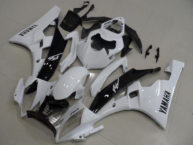 Carenagens Moto Yamaha YZF R6 2006-2007 - Branco Preto Brilhante