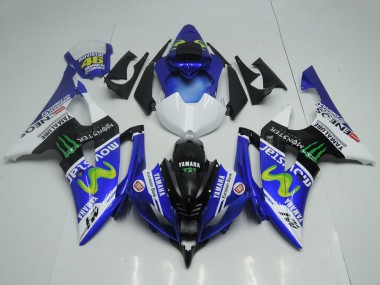 Carenagens Moto Yamaha YZF R6 2008-2016 - Azul Branco Preto Brilhante Verde Monstro MoviStar Yamalube ENEOS