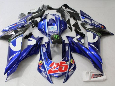 Carenagem Moto Yamaha YZF R6 2017-2023 - Branco Azul Verde Monstro MoviStar