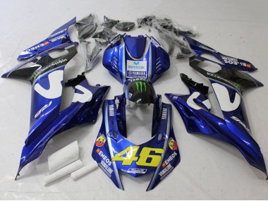 Carenagens Moto Yamaha YZF R6 2017-2023 - Branco Azul Verde Monstro MoviStar