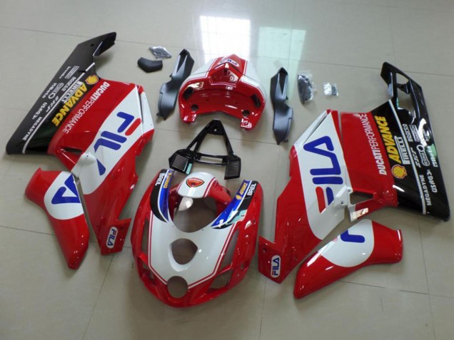 Carenagens Moto Ducati 749 999 2003-2004 - Branco Vermelho Azul Preto Brilhante Fila
