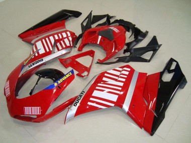Carenagens Moto Ducati 848 1098 1198 2007-2014 - Prata Azul Vermelho Preto Brilhante