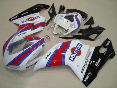 Carenagens Moto Ducati 848 2007-2014 - Branco Vermelho Verde Preto Brilhante Martini
