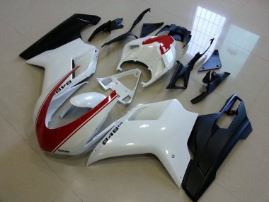 Carenagens Moto Ducati 848 2007-2014 - Branco Vermelho Preto Fosco