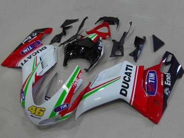 Carenagens Moto Ducati 848 1098 1198 2007-2014 - Branco Vermelho Verde Preto Brilhante Amarelo 46