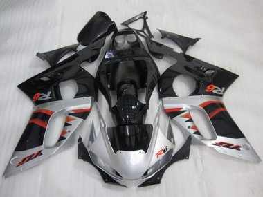 Carenagens Moto Yamaha YZF R6 1998-2002 - Prata Vermelho Preto Brilhante