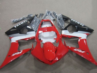 Kits Carenagem Moto Yamaha YZF R6 2003-2004 - Vermelho Branco Preto Brilhante