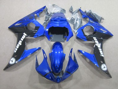 Carenagens Moto Yamaha YZF R6 2003-2004 - Azul Preto Brilhante Jordan