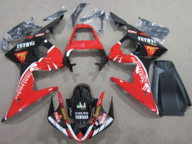 Carenagens Moto Yamaha YZF R6 2003-2004 - Vermelho Branco Preto Brilhante Santander Fimer Volvo