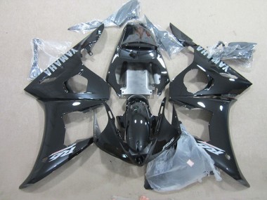 Carenagens Moto Yamaha YZF R6 2003-2004 - Preto Brilhante Prata Decalques