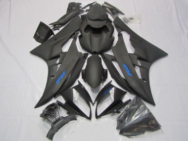 Carenagens Moto Yamaha YZF R6 2006-2007 - Preto Fosco Azul Decalques