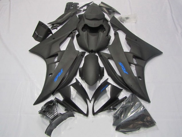 Carenagens Moto Yamaha YZF R6 2006-2007 - Preto Fosco Azul Decalques