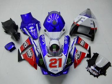 Carenagens Moto Yamaha YZF R1 2015-2019 - Branco Azul Vermelho Preto Verde Monstro 21
