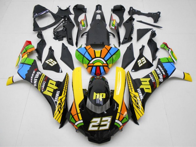 Carenagens Moto Yamaha YZF R1 2015-2019 - Amarelo Vermelho Azul Verde HP Roda das Cores 23