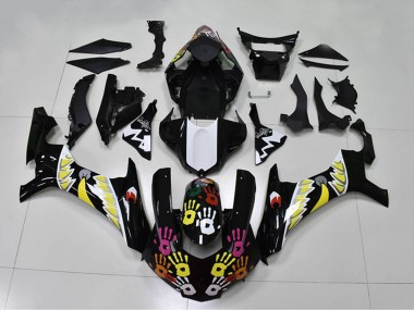 Carenagens Moto Yamaha YZF R1 2015-2019 - Preto Branco Amarelo Rosa Tubarão