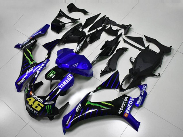 Carenagens Moto Yamaha YZF R1 2015-2019 - Azul Branco Preto Verde ENEOS Monstro M1 46
