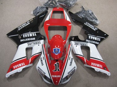 Carenagens Moto Yamaha YZF R1 1998-1999 - Branco Vermelho Preto Brilhante Yamalube 50