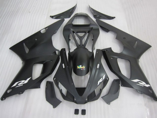 Carenagens Moto Yamaha YZF R1 2000-2001 - Preto Fosco Branco Decal