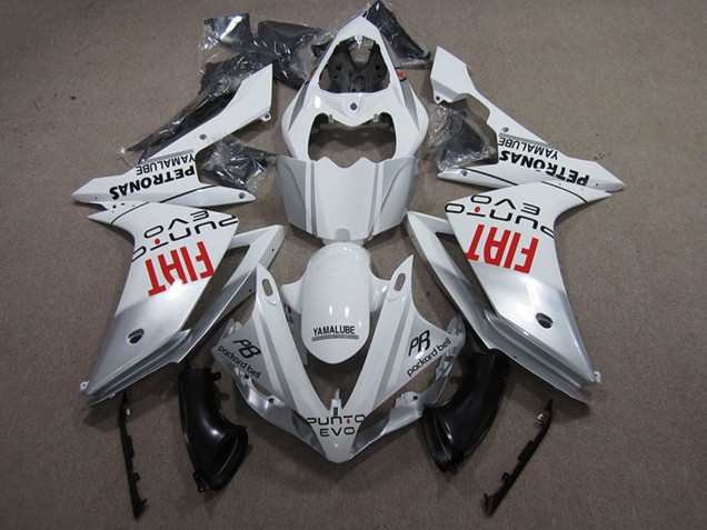 Carenagens Moto Yamaha YZF R1 2007-2008 - Prata Branco Vermelho Fiat