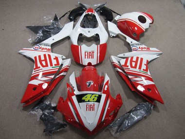 Carenagens Moto Yamaha YZF R1 2007-2008 - Branco Vermelho Fiat 46