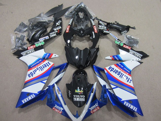 Carenagens Moto Yamaha YZF R1 2007-2008 - Branco Azul Preto Volvo Fimer Sterilgarda