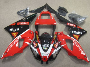 Carenagens Moto Yamaha YZF R1 2009-2011 - Vermelho Preto Branco Santander Fimer Volvo