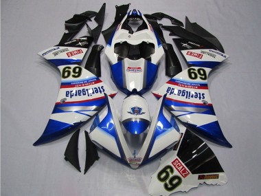 Carenagens Moto Yamaha YZF R1 2009-2011 - Branco Azul Preto Sterilgarda SCALZ 69