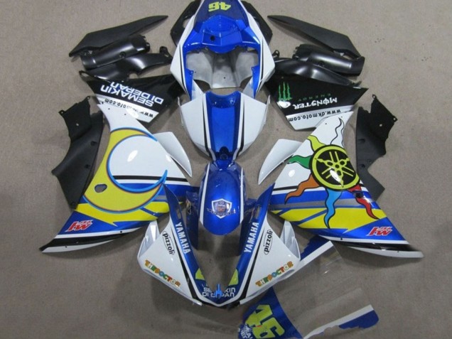 Carenagens Moto Yamaha YZF R1 2009-2011 - Branco Azul Amarelo Verde Monstro Semakin Didepan