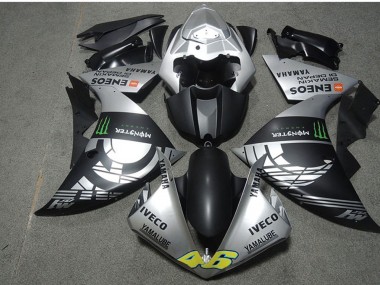 Carenagens Moto Yamaha YZF R1 2009-2011 - Prata Preto Fosco Verde Monstro Iveco Yamalube ENEOS Semakin Didepan