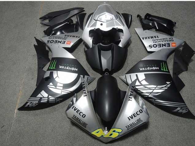 Carenagens Moto Yamaha YZF R1 2009-2011 - Prata Preto Fosco Verde Monstro Iveco Yamalube ENEOS Semakin Didepan